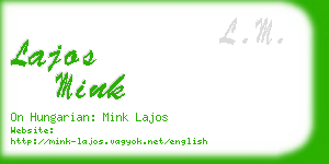 lajos mink business card